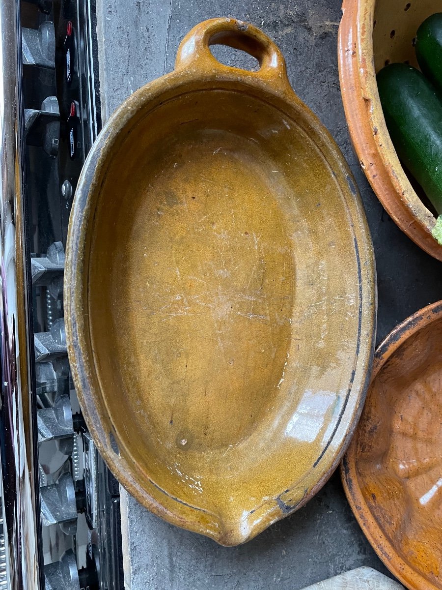Large Glazed Terracotta Dish -photo-3