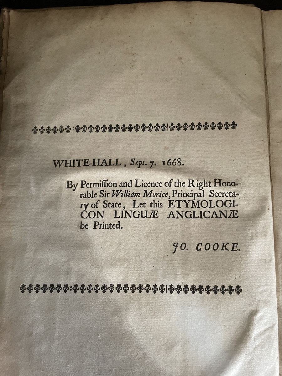 ETYMOLOGICON LINGUAE ANGLICANAE. Londres, T. Roycroft. MDCLXXI. (1671)-photo-4