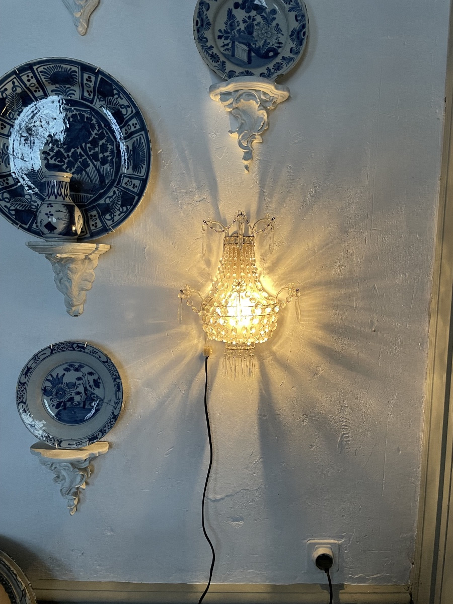 Paire d’appliques sac de perles Louis XVI-photo-3