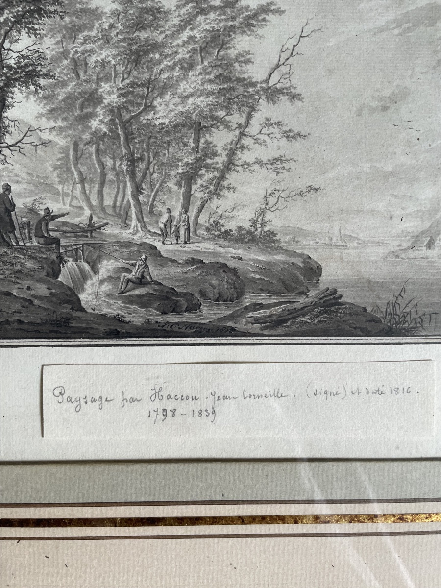 Pair Of 17th And 19th Century Drawings In Old Frames-photo-2