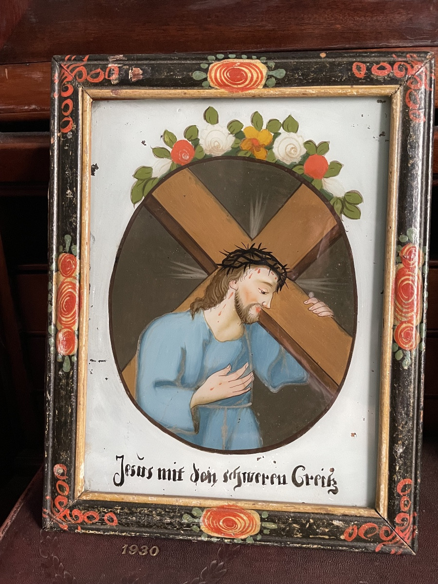 Peinture sous verre 19ieme