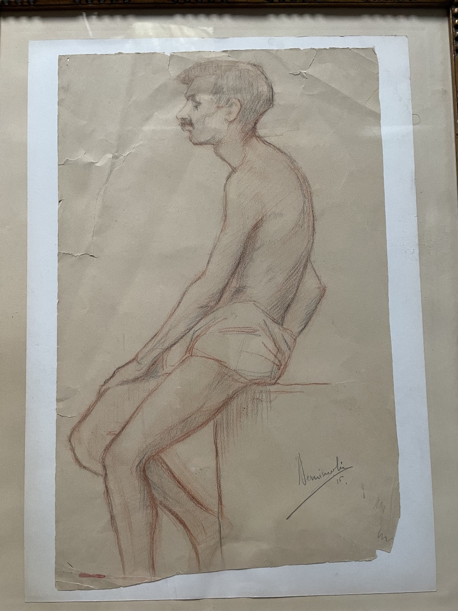 Dessin nu masculin d’atelier 1915-photo-2