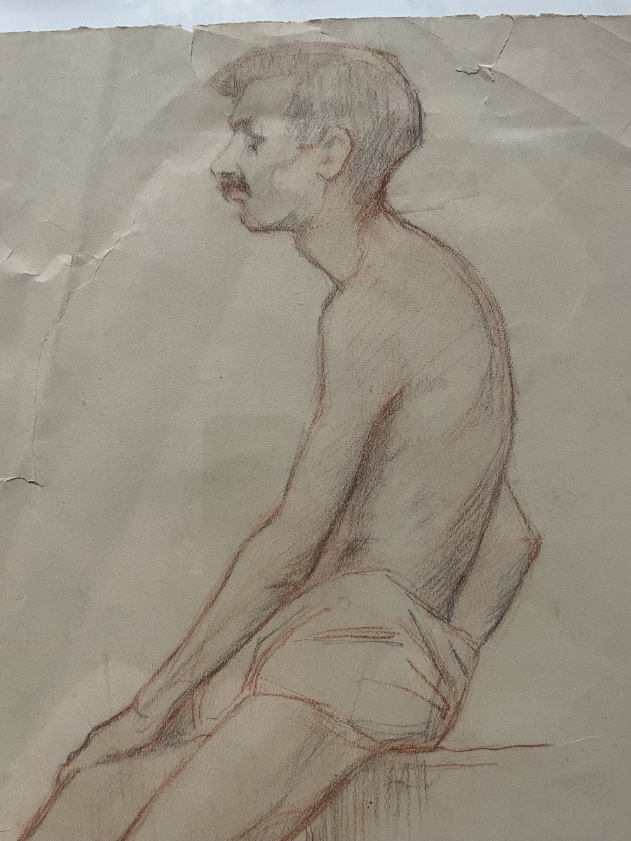 Dessin nu masculin d’atelier 1915-photo-3