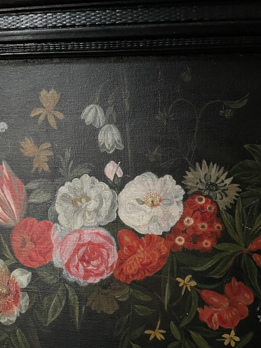 Oil On Canvas In The Style Of A 17th Century Dutch Painting-photo-3