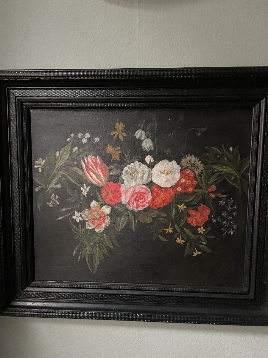 Oil On Canvas In The Style Of A 17th Century Dutch Painting-photo-2