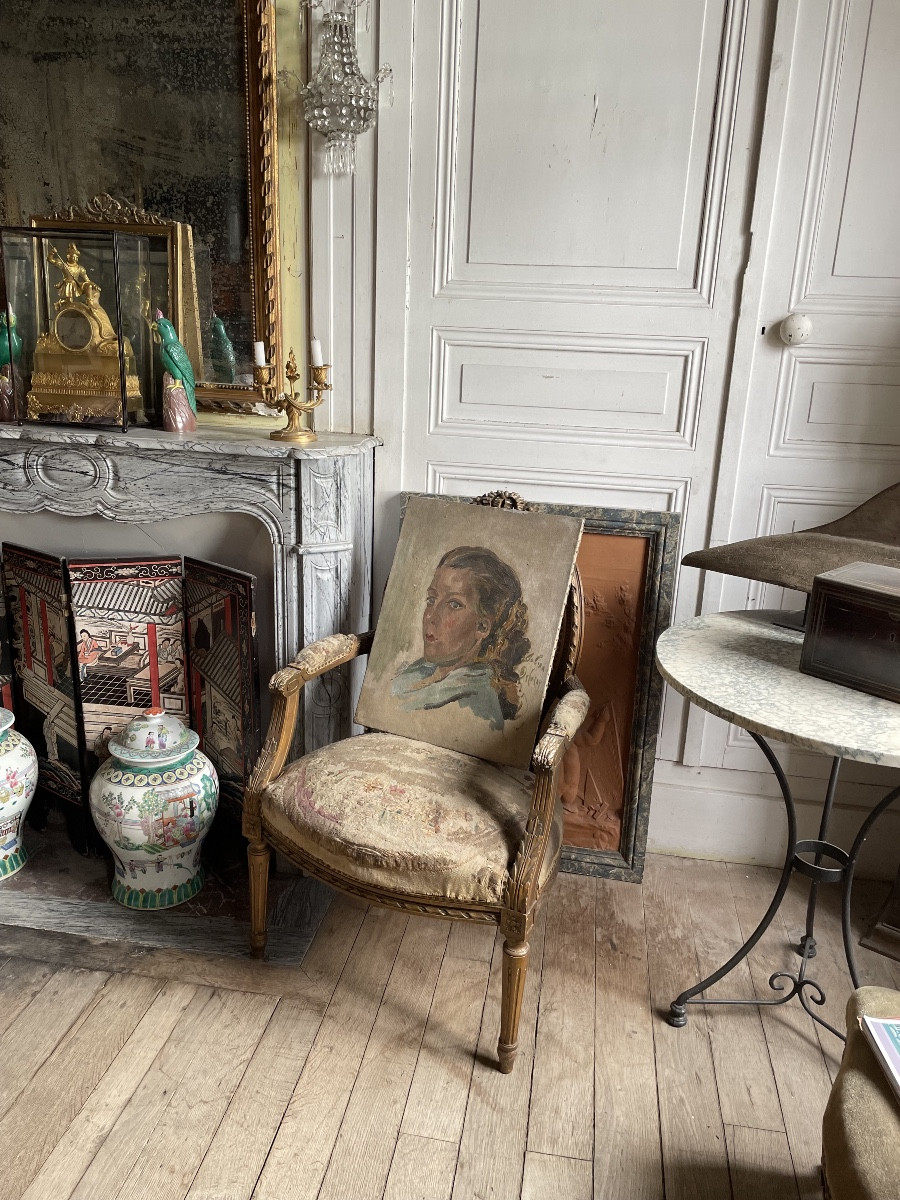 Portrait Of A Young Girl, Oil On Canvas