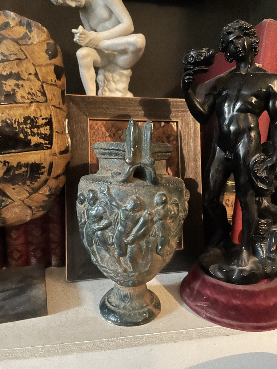 Plaster Vase With A Roman Scene-photo-3