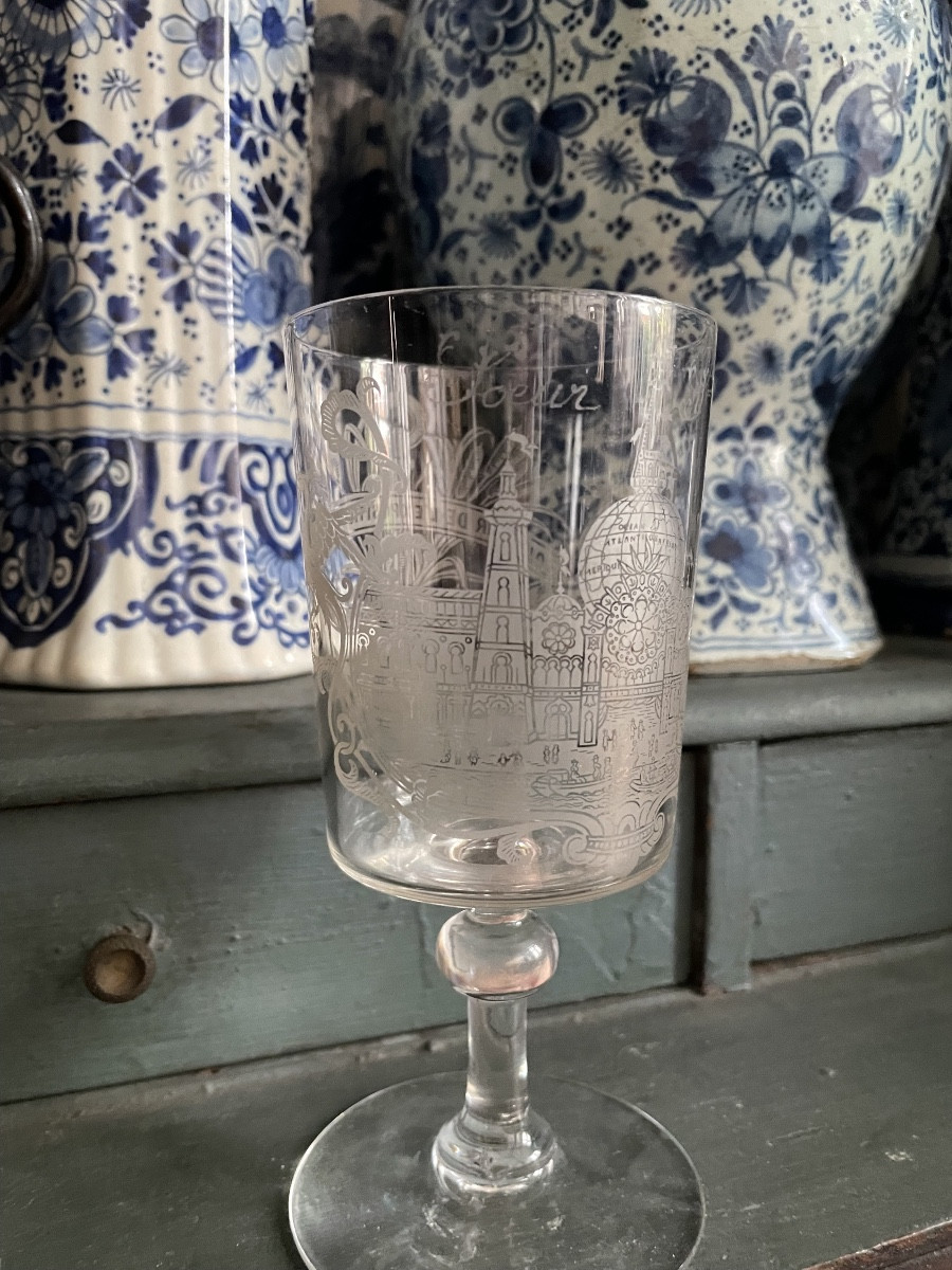 Crystal Glass From The Exhibitions Of Le Havre 1887-photo-3