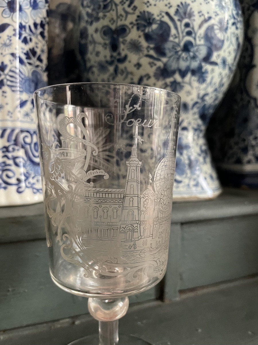 Crystal Glass From The Exhibitions Of Le Havre 1887-photo-1