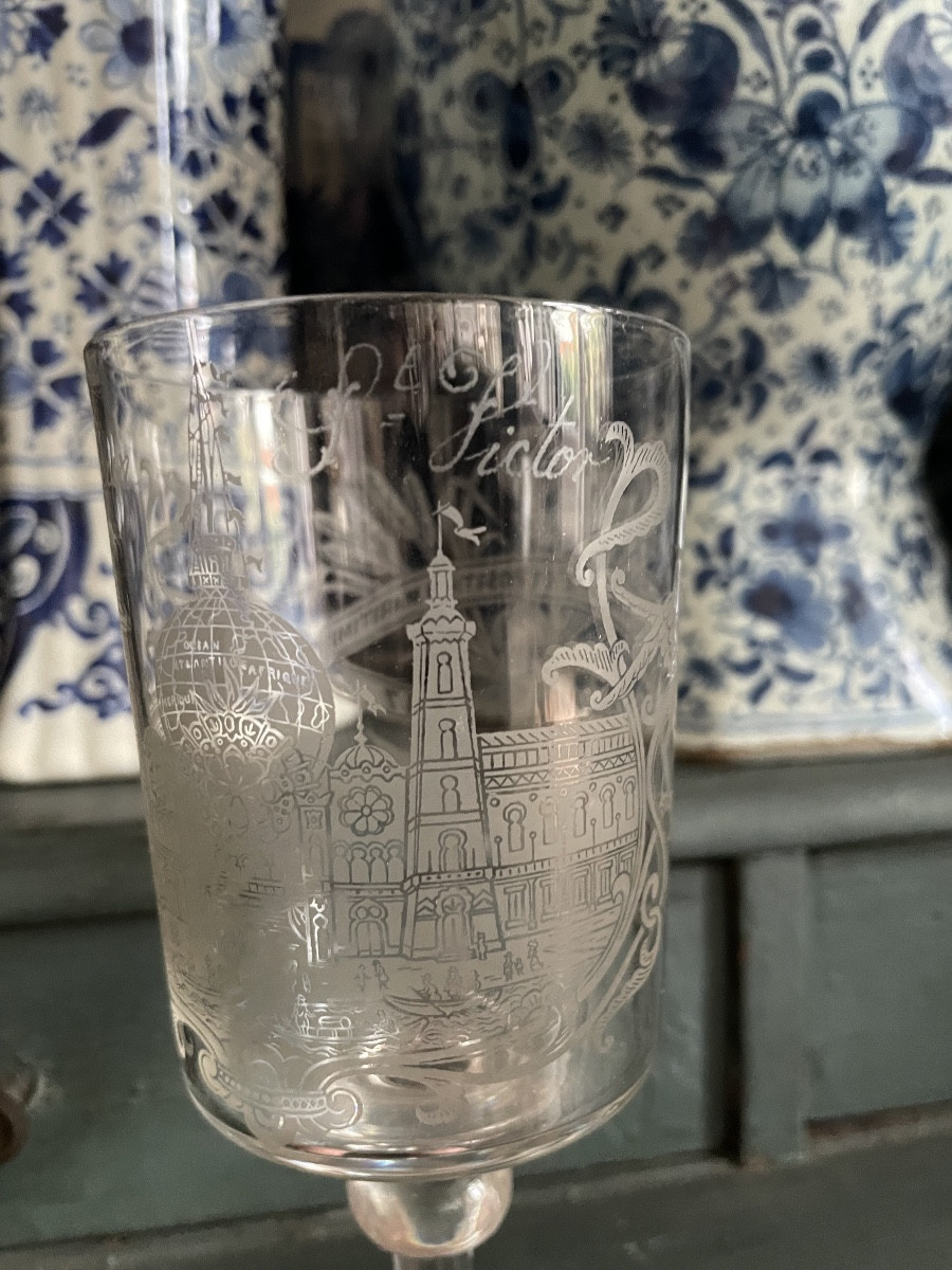 Crystal Glass From The Exhibitions Of Le Havre 1887-photo-2