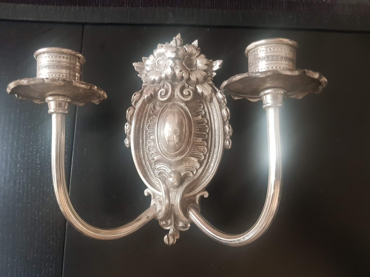 Silver Metal Sconce