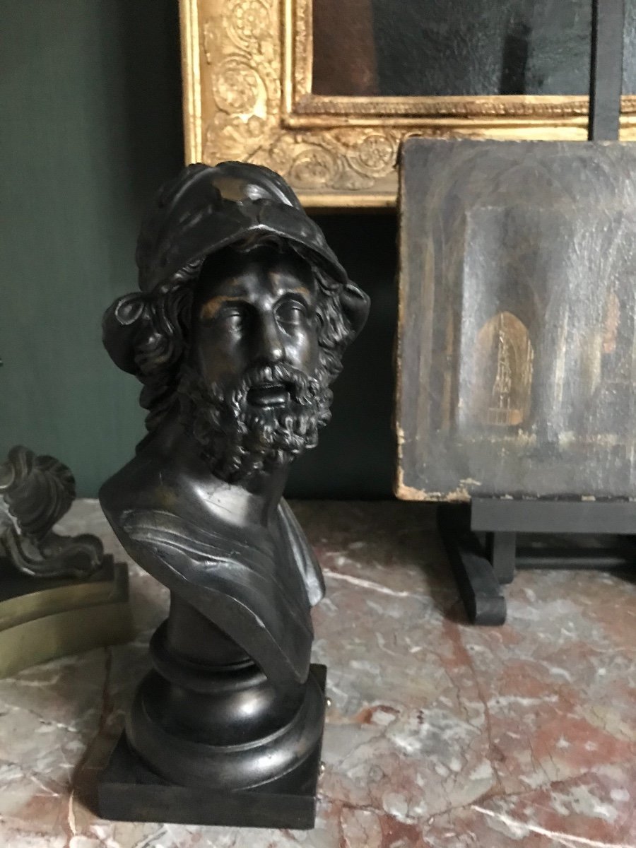 Patinated Bronze Bust Of Ajax-photo-4