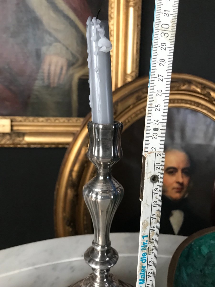 Two Louis XV Style Silverware Candlesticks-photo-4