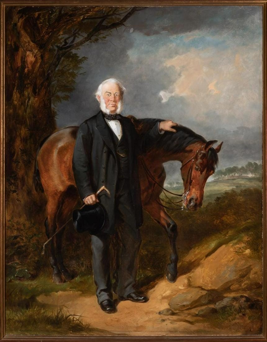 Portrait Of A Gentleman And His Horse 1870 By Thomas Jones Barker-photo-4