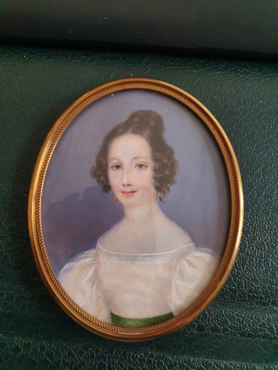Miniature Of Lady Of Quality On Ivory 1833 Signed Cf-photo-1