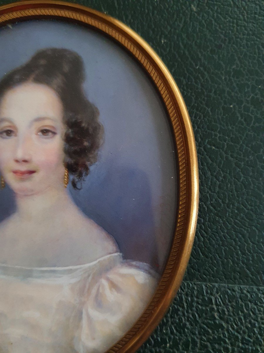 Miniature Of Lady Of Quality On Ivory 1833 Signed Cf-photo-2