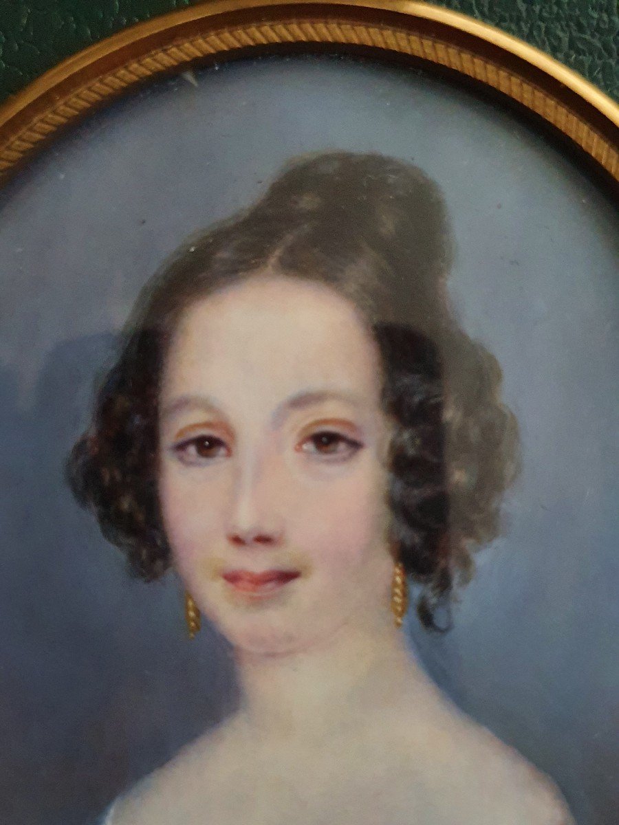 Miniature Of Lady Of Quality On Ivory 1833 Signed Cf-photo-3