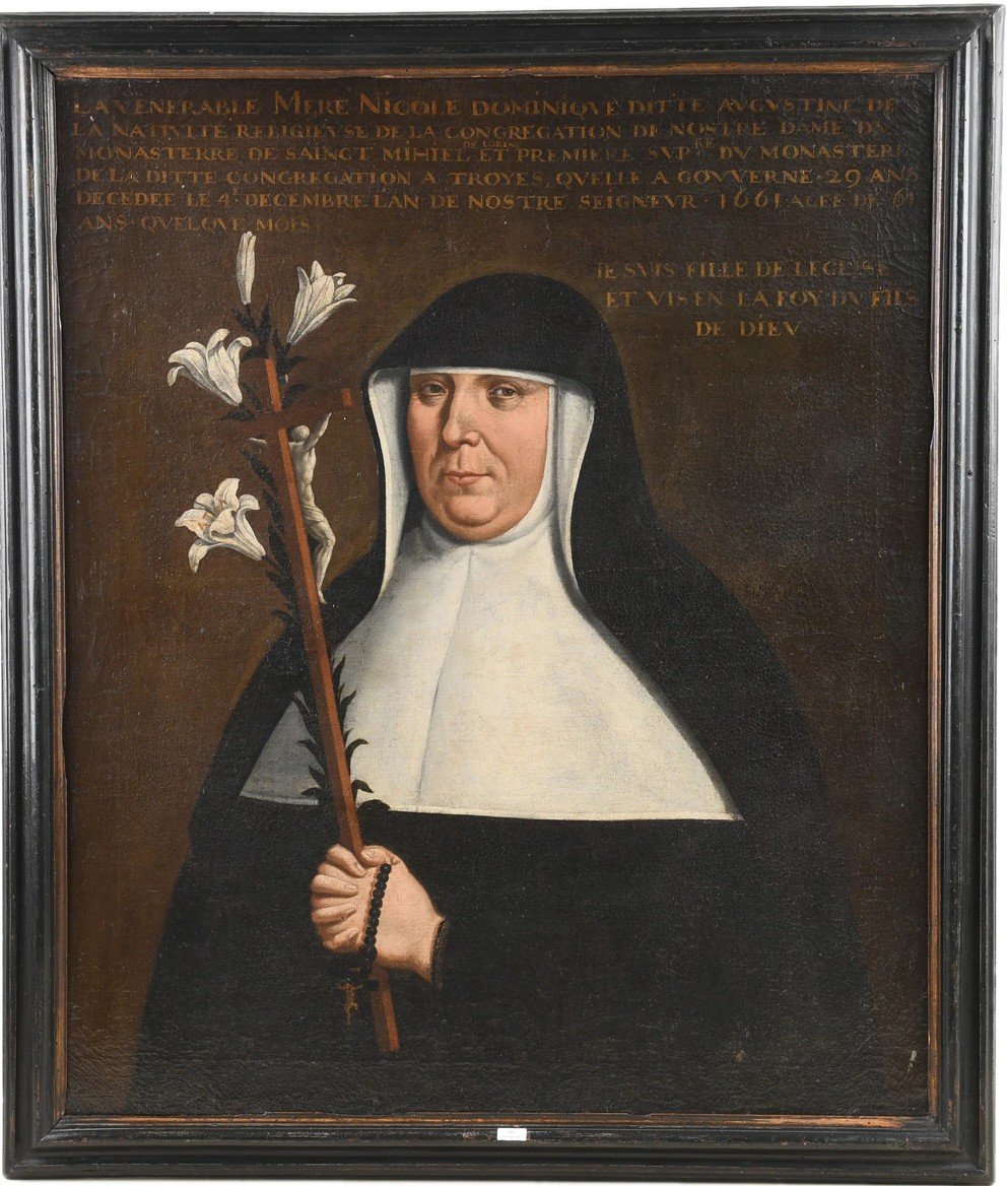 17th Century Portrait Of Nun With Crucifix