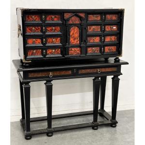 Cabinet In Tortoiseshell Veneer And Blackened Wood