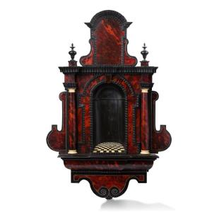 Wall Altar In Blackened Wood, Ivory And Tortoise Shell