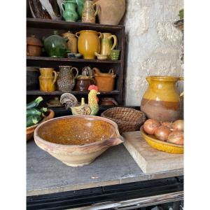 Terracotta Dairy Dish With Provencal Pattern