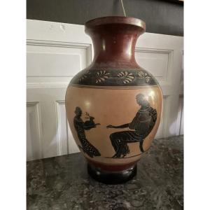 Large Greek Vase With Ancient Scene
