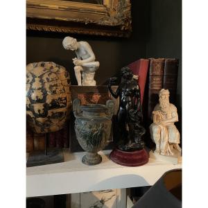 Plaster Vase With A Roman Scene
