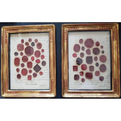 Pair Of Frames With Wax Seals