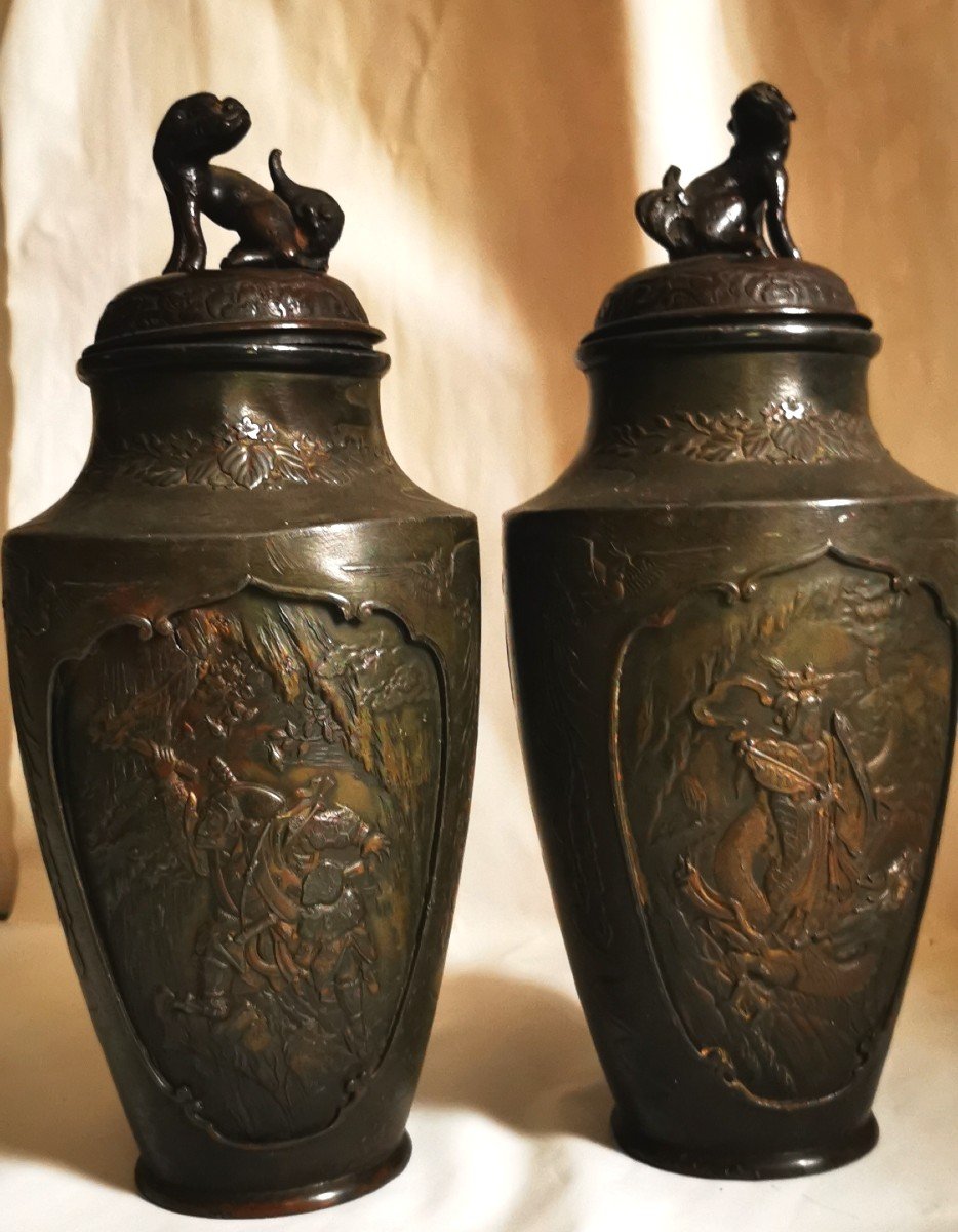 Pair Of Covered Pots