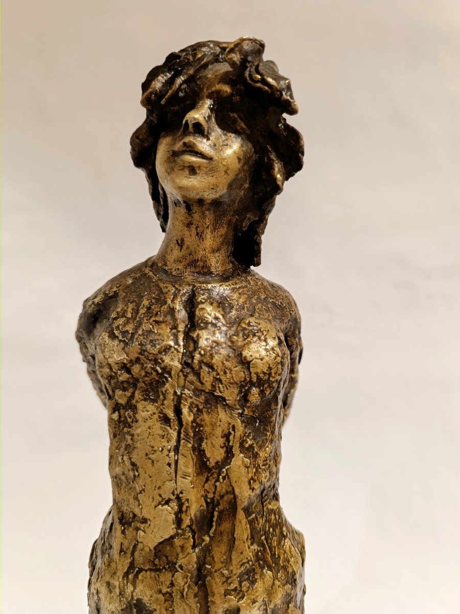 Sculture En Bronze  Jeune Femme Signé Uzac-photo-2