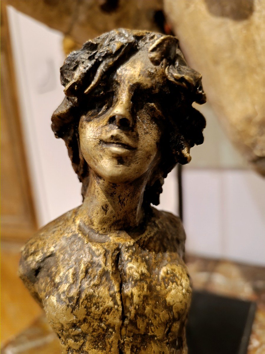 Sculture En Bronze  Jeune Femme Signé Uzac-photo-3