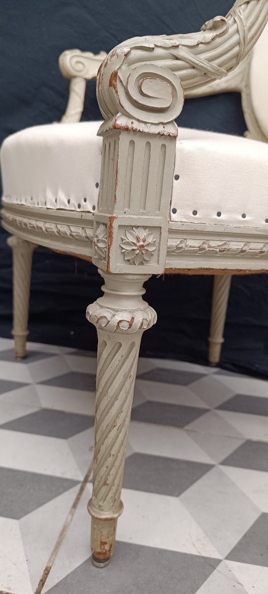 Paire De Fauteuils Médaillons Louis XVI -photo-7