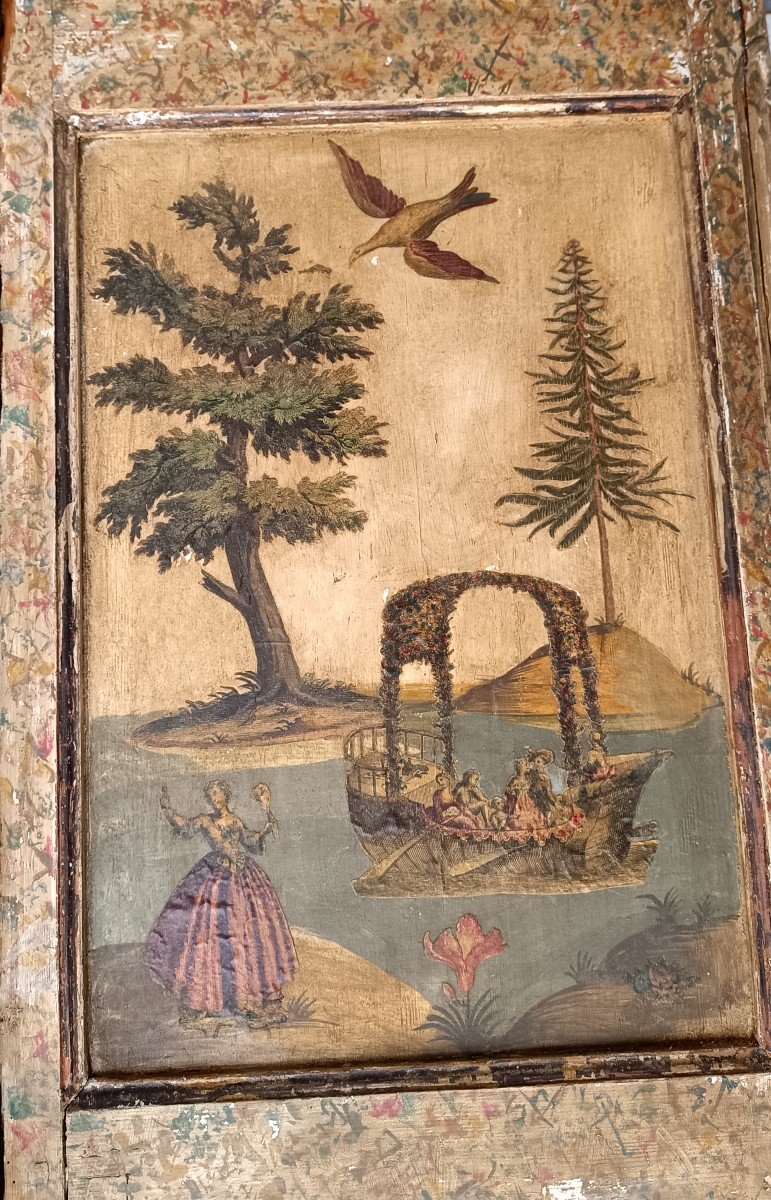 Paire De Panneaux De Boiserie XVIII Eme Arte Povera-photo-1
