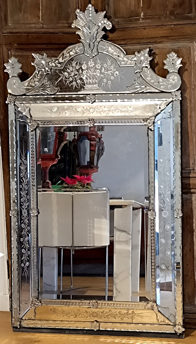 Grand miroir en verre de Venise -photo-4