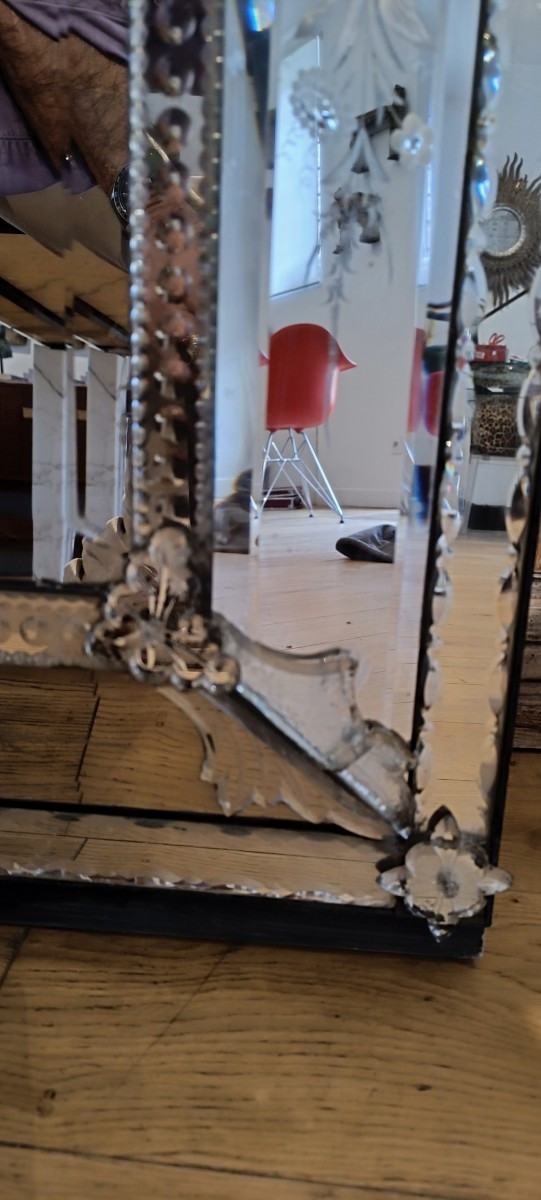 Grand miroir en verre de Venise -photo-1