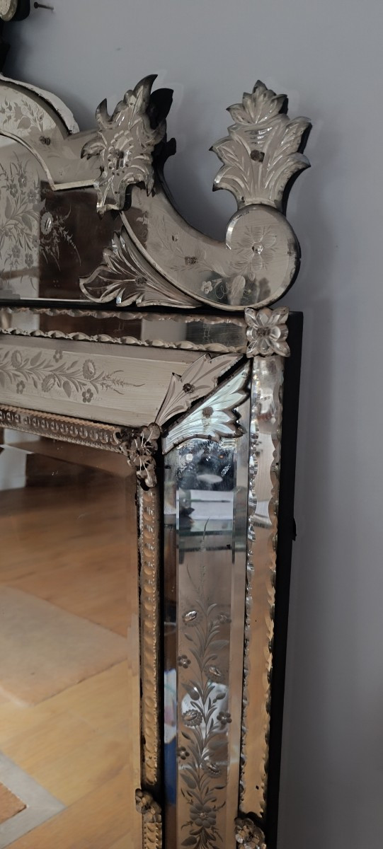 Grand miroir en verre de Venise -photo-3