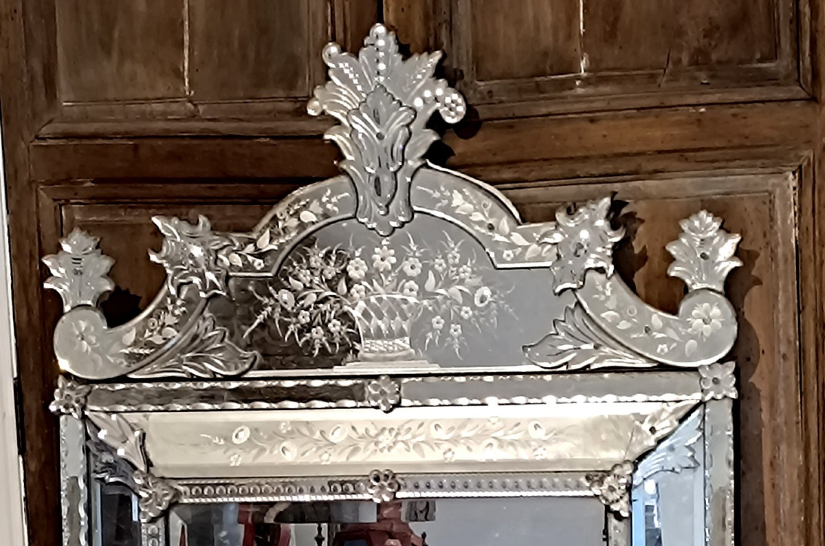 Grand miroir en verre de Venise -photo-2