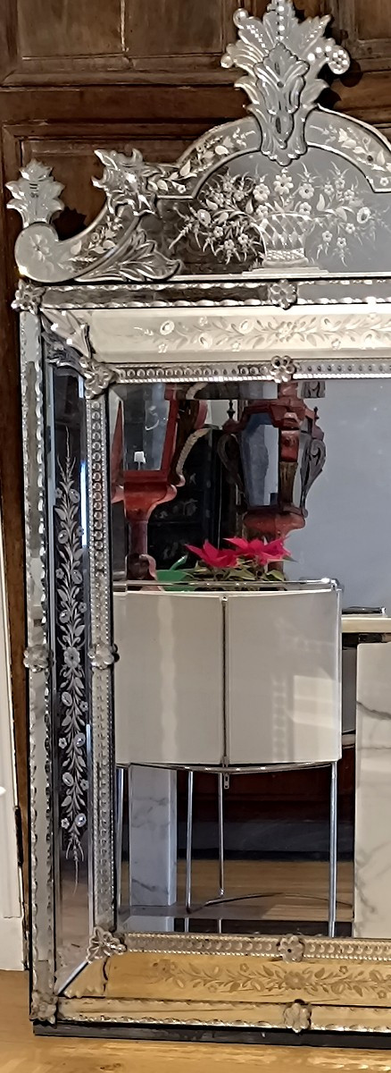 Grand miroir en verre de Venise -photo-5