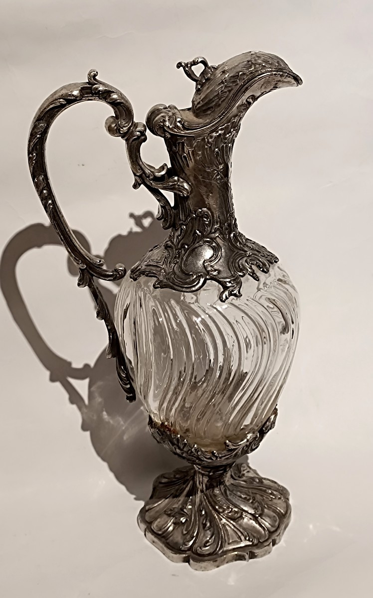 Aiguière en cristal monté en alliage  