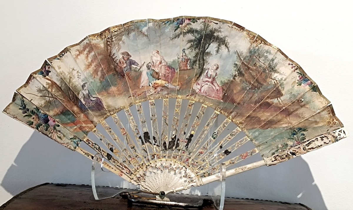 Eventail  fin XVIII Louis XVI-photo-4