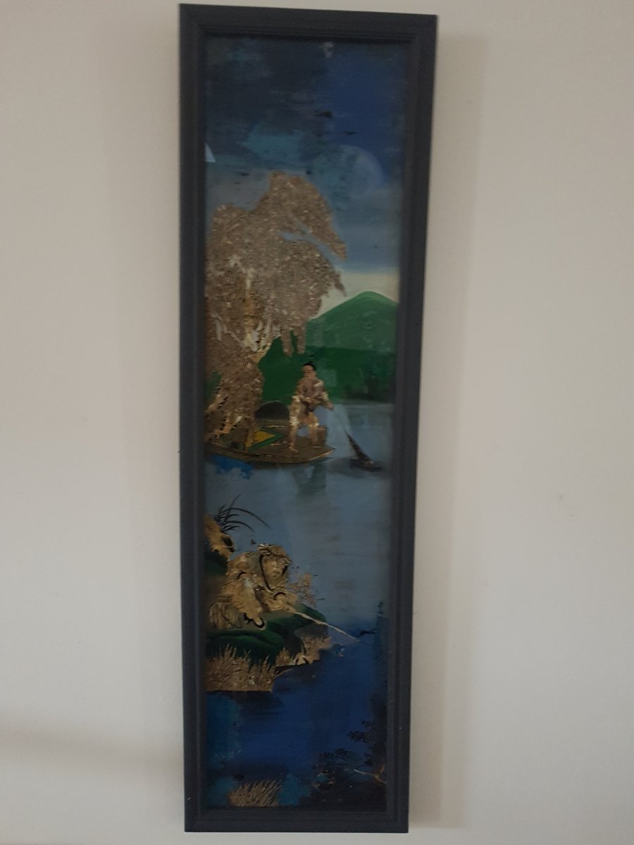 Fixés Sous Verre Décor Chinoisant-photo-5
