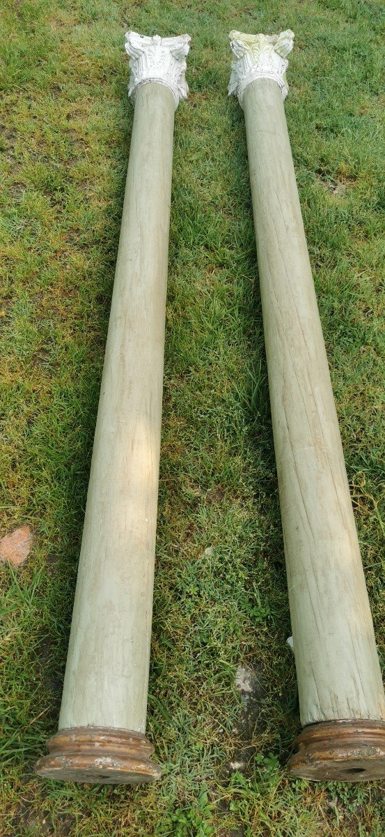 Pair Of Wooden Columns