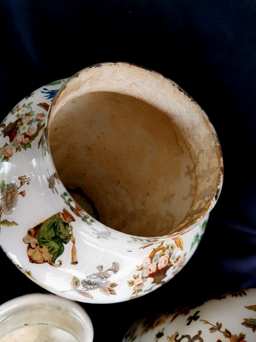 Paire De Vases Couverts  arte povera  Verrerie XIX Eme-photo-4
