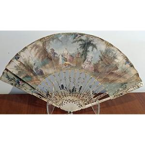 Eventail fin XVIII Louis XVI