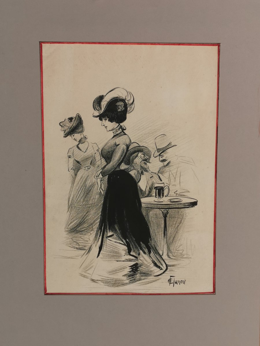 Press Drawing By Eugène Flament