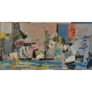 Gerardiaz, huile sur toile port. 