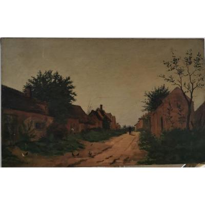 Tableau Paysage Huile Sur Panneau