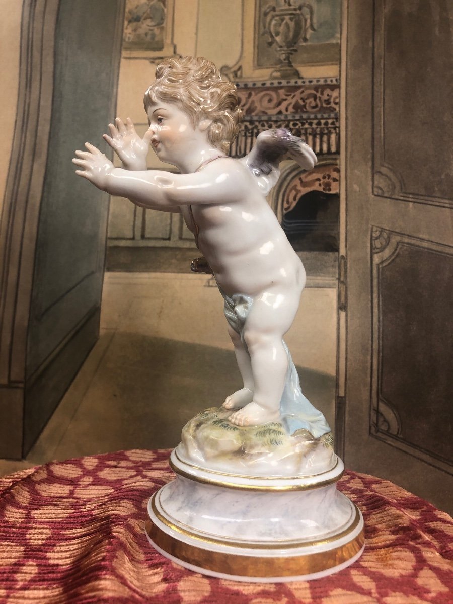 Superb Meissen Porcelain Subject Representing A Mocking Cupid-photo-3