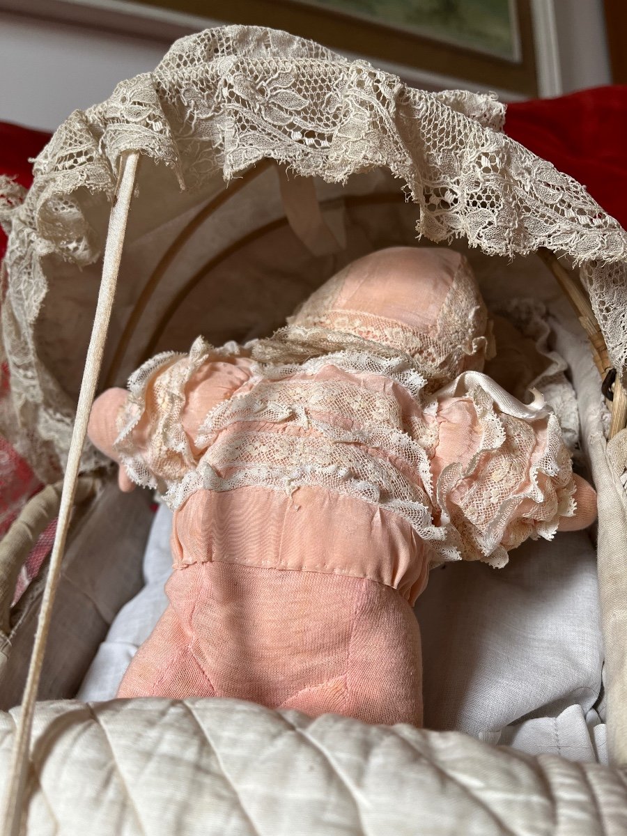 Endearing French Cloth Baby Doll Attributed To Sans Rival-photo-3