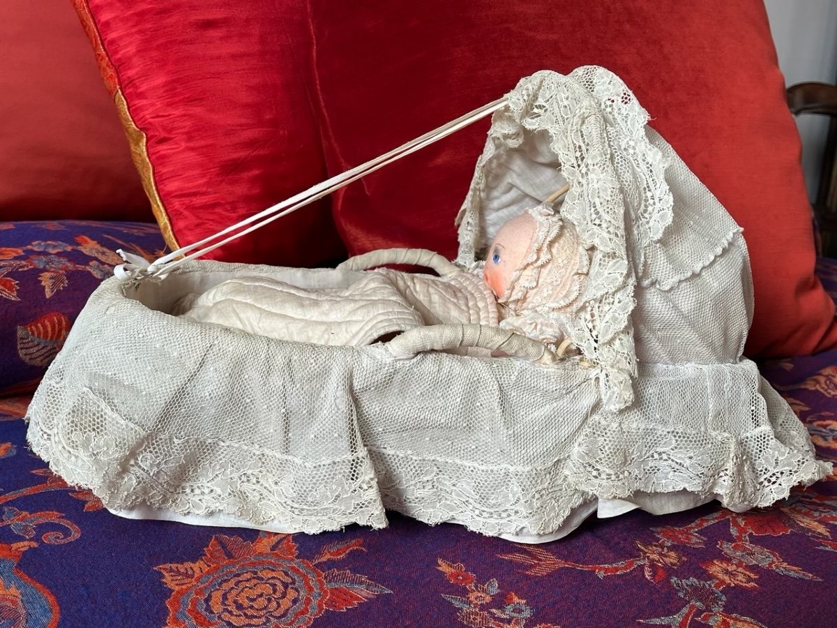 Endearing French Cloth Baby Doll Attributed To Sans Rival-photo-1